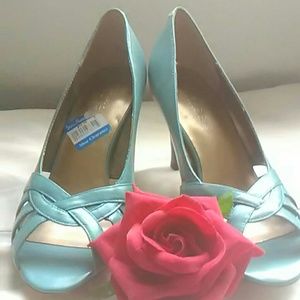 Turquoise high heels